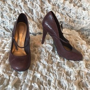 Burgundy Snakeskin Heels by Rockport